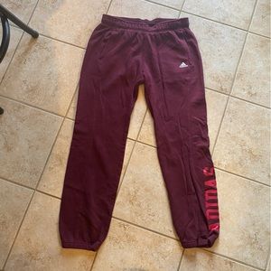 Adidas ladies joggers maroon